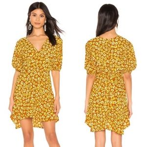 Faithfull the Brand Yellow Floral Mini Dress